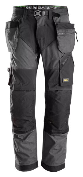 6902 Snickers FlexiWork Arbeitshose, mit Holstertaschen - 5804 stahlgrau-schwarz - 154 (Langgrösse: +6cm Beinlänge)