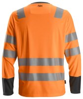 2433 Snickers AllroundWork HV LS T-shirt CL2 - 5558 arancione-grigio acciaio - L