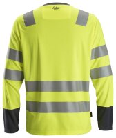 2433 Snickers AllroundWork HV LS T-Shirt CL2 - 6658 gelb-stahlgrau - M