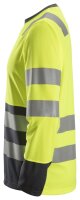 2433 Snickers AllroundWork HV LS T-Shirt CL2 - 6658 gelb-stahlgrau - M