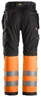 6233 Pantaloni Snickers AllroundWork HV + HP CL1 - 0455 nero-arancione - 056 (taglia standard)