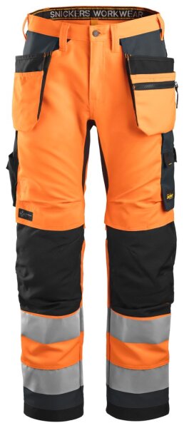 6230 Snickers AllroundWork, High-Vis Arbeitshose+ mit HT, Klasse 2 - 5558 orange-stahlgrau - 058 (Standardgrösse)