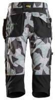 6905 Snickers FlexiWork Piratenhose, mit Holstertaschen - 8704 camuflagegrau-schwarz - 104 (Kurzgrösse: -6cm Beinlänge)