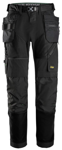6902 Snickers FlexiWork Arbeitshose, mit Holstertaschen - 0404 schwarz - 116 (Kurzgrösse: -6cm Beinlänge)