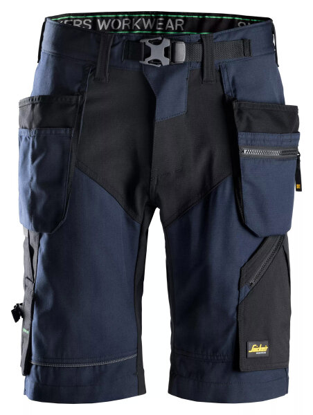 6904 Short de travail Snickers FlexiWork, avec poches holster - 9504 bleu marine-noir - 050 (taille standard)