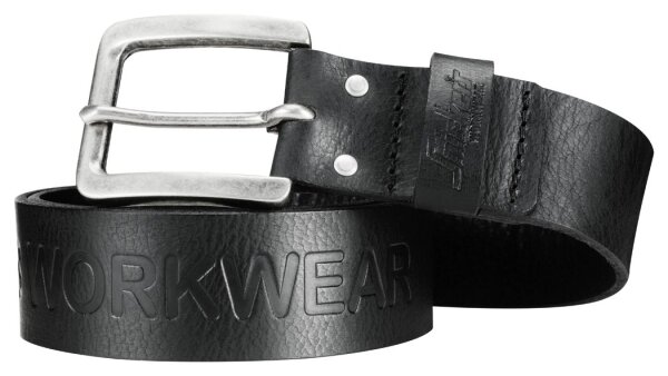 9034 Snickers Workwear Leder Gürtel - 0400 schwarz - 90 cm (35 inch)