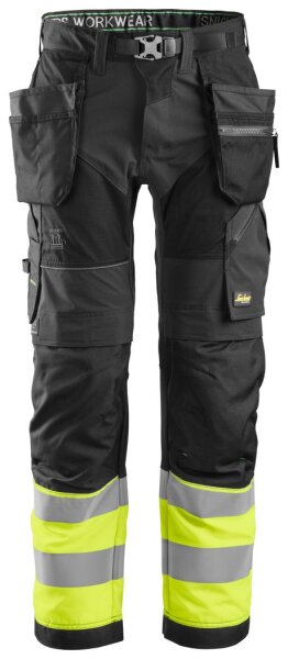 6931 Snickers FlexiWork, High-Vis Arbeitshose+ mit Holstertaschen, Klasse 1, Regular Fit