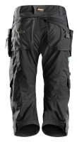 6905 Snickers FlexiWork Piratenhose, mit Holstertaschen - 0404 schwarz - 100 (Kurzgrösse: -6cm Beinlänge)