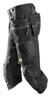 6905 Snickers FlexiWork Piratenhose, mit Holstertaschen - 0404 schwarz - 100 (Kurzgrösse: -6cm Beinlänge)